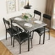 thumbnail image 1 of Historyli Juego de mesa de comedor de 5 piezas, madera rectangular, mesa de cocina, sillas tapizadas, apartamento, cena, cemento, fresno, 1 of 9