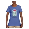 thumbnail image 2 of Y'all Is Not Word It's A Word Southern Artsy Jar with Flowers Pop Culture Womens Graphic T-Shirt, Light Blue, 2XL, 2 of 3
