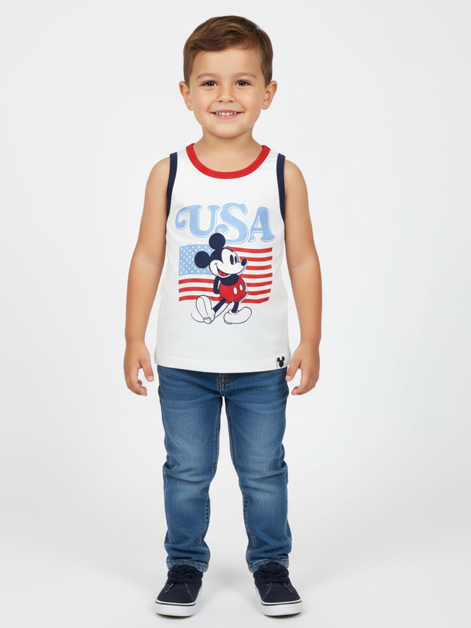 Disney Toddler Boys Mickey USA Graphic Tank Top, Sizes 12M-5T