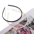 thumbnail image 3 of Unique Bargains 1 Set Hairband Solid Color Hair Accessories for Women Gold Tone Navy Blue, 3 of 5