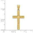 thumbnail image 2 of Finest Gold 14K Yellow Gold Etched Floral Cross Pendant, 2 of 3