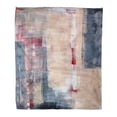 thumbnail image 1 of ASHLEIGH Flannel Throw Blanket Brown White Beige Grey and Red Abstract Painting Black Gallery 50x60 Inch Lightweight Cozy Plush Fluffy Warm Fuzzy Soft, 1 of 4