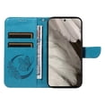 thumbnail image 3 of Dteck Pattern Case for Google Pixel 8,Magnetic Leather Butterfly Floral Embossed Flip Case Card Slots Wallet Stand Cover with Wrist Strap for Google Pixel 8,Blue, 3 of 7