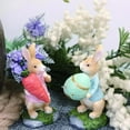 thumbnail image 5 of Figuritas de conejito de Pascua con zanahoria, estatua de conejo de resina, adornos artesanales, regalos de Pascua para niños, 5 of 5