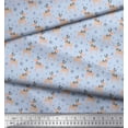 thumbnail image 2 of Soimoi Blue Moss Georgette Fabric Reindeer & Snowflake Christmas Printed Fabric 1 Yard 42 Inch Wide, 2 of 3