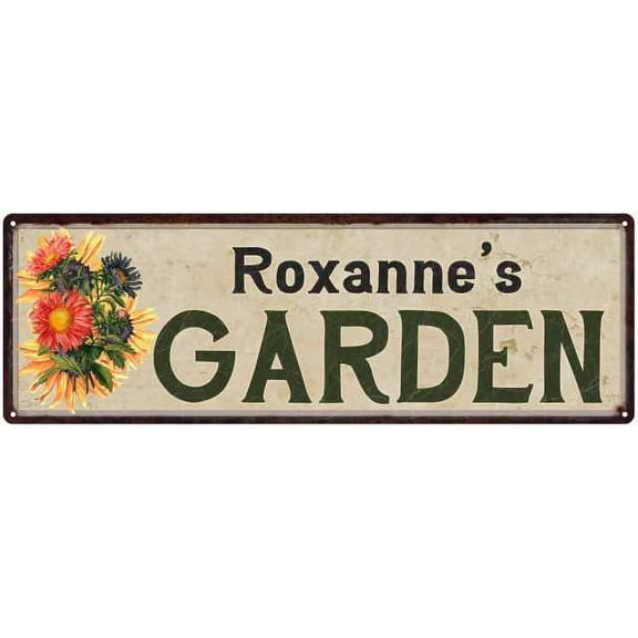 Roxanne's Garden Sign Chic Decor 6x18 Sign Gift 206180017392