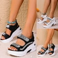 thumbnail image 5 of Rhinestones Walking Sandals for Women 2025 Outdoor Sports Platform Wedge Adjustable Strap Athletic Sandals, 5 of 7