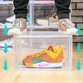 thumbnail image 5 of Plastic Shoe Box, 4/8/12x Stackable Black/ Clear Shoe Storage Box Sneaker Storage Bins Shoe Container Organizer for Women Men, 5 of 11