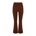 thumbnail image 5 of Audhol Flare Leggings for Women Women's Yoga Sweatpants Seamless High Waisted Athletic Flare Leggings Pants Ladies Stretchy Solid Color Bell Bottoms Yoga Pants Women Brown XL, 5 of 9