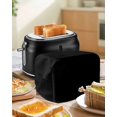thumbnail image 5 of Black Toaster Cover 4 Slice, Pure Black Dustproof Bread Machine Oven Cover with Storage Pockets, Fits Most Kitchen Toasters Protector, 5 of 5