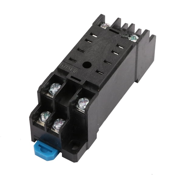 Unique Bargains 2-M4X10 8 Terminals 35mm DIN Rail Mounted Power Relay Socket Base Holder