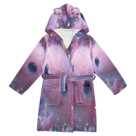 DIXRUYEE Bathrobes Belt Hooded Dreamy Pink Axolotl Creative Pattern