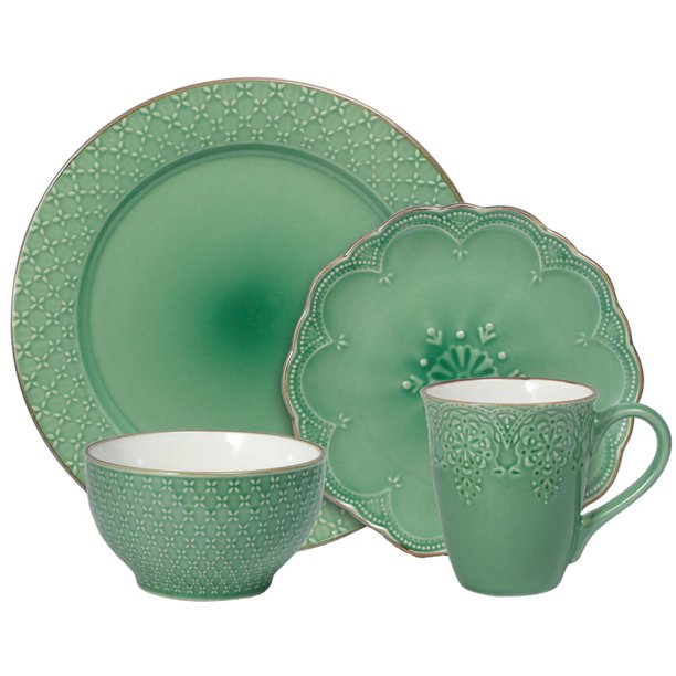 Pfaltzgraff® French Lace Green 16Piece Stoneware Dinnerware Set