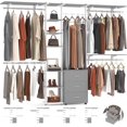 thumbnail image 4 of Closet System with Drawers, Closet Organizer System Storage with Shelves, 96'' Walk-in Closet with 5 Hanging Rods, Heavy Duty Wall Mounted Clothes Wardrobe Garment Rack, Metal Frame,, 4 of 8