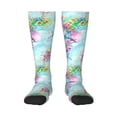 thumbnail image 2 of Picia Women Crew Soft Moisture-wicking Socks Dragonfly Floral Pattern Design Cotton Socks, One Size fit All, 2 of 9