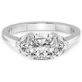 thumbnail image 3 of 5 Carat IGI Certified Cushion Shape Lab Grown Diamond Engagement Ring | 14K White Gold |Antonia Three Stone Half Moonset Diamond Ring | FG-VS1-VS2 Quality Friendly Diamonds, 3 of 5