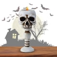 thumbnail image 4 of Portavelas Resina Con Forma Calavera para Decoraciones Halloween Color Verde, 4 of 9