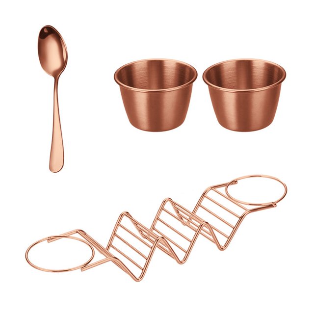 Bearachild Juego de soportes para tacos con cuchara, taza para ensalada, burritos, soporte para enfriar tortillas, 2 juegos Cocina y Comedor do