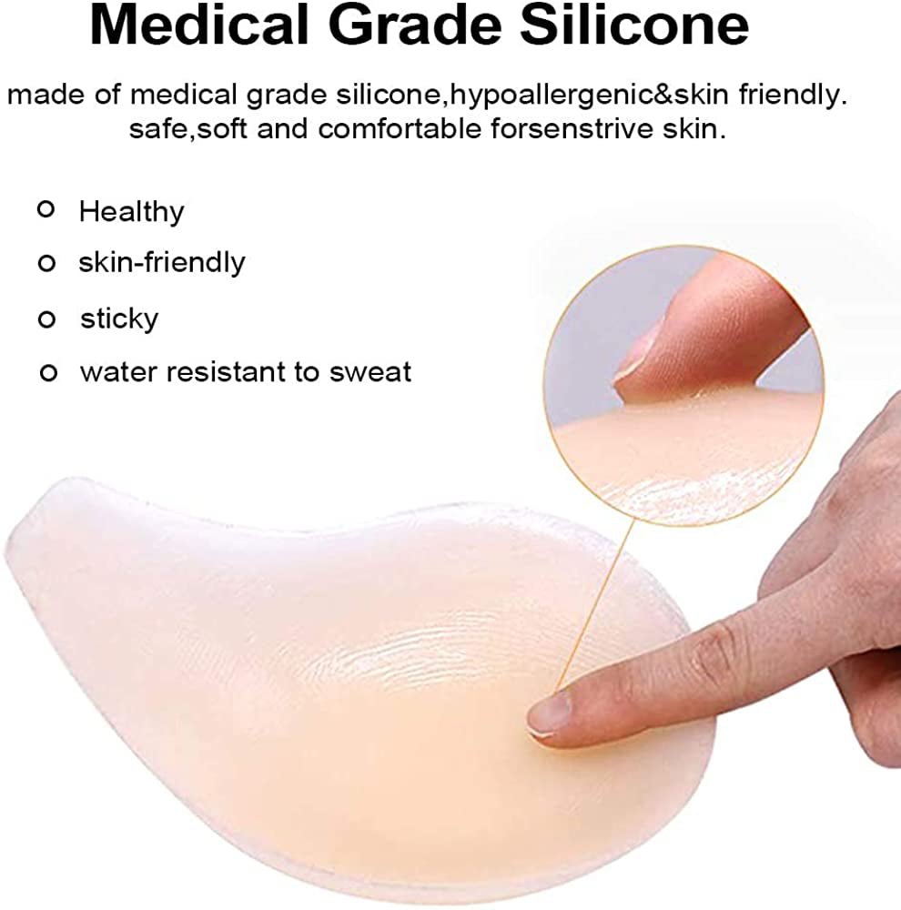 Heldig Adhesive Bra for Women Push Up, Premium Silicone Bra Tape Breast  Lift Pasties Sticky Bra M/L/XL CupB 