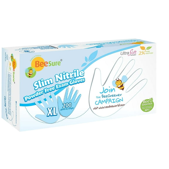 Cranberry 1129 BeeSure SLIM Nitrile Examination Gloves White Extra Large 200/Bx