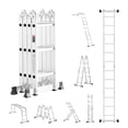 thumbnail image 1 of VEVOR Multi-Purpose Folding Ladder 7-in-1 3 Step 12ft Reach Height for Work, 1 of 9