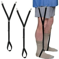 1 Pair Shirt Stays for Men with Foot Loops Elastic Black Shirt Garters for Men and Women