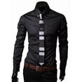 thumbnail image 4 of Camisa De Manga Larga Rayada De Hombres Seda De Hielo, 4 of 8