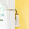 thumbnail image 3 of Evideco French Home Goods Curtain Holdbacks Chic Branch Design Curtain Tieback Hooks - Set of 2 Adhesive Metal Holdbacks for Drapery - Ecru/Gold, 3 of 6