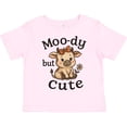 thumbnail image 3 of Inktastic Cute Moody Cow with Bow and Flower Boys or Girls Toddler T-Shirt, 3 of 5