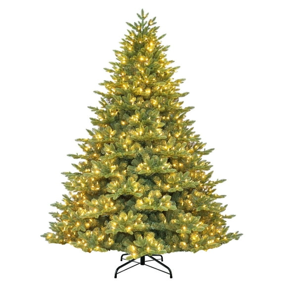 Puleo International 6.5' Pre-Lit Artificial Noble Fir Tree with 800 Dual-Color LED Lights and a Fresh Christmas Tree Scent Dispenser