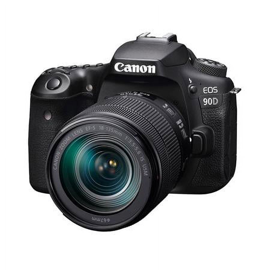 Canon EOS 90D - Digital camera - SLR - 32.5 MP - 4K / 30 fps - 7.5x optical zoom EF-S 18-135mm IS USM lens - Wi-Fi, Bluetooth - image 2 of 8