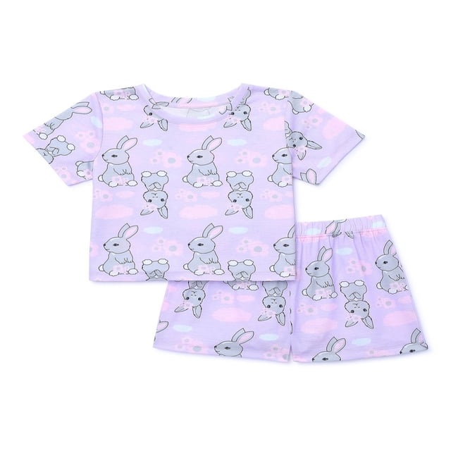 Ensemble de Pyjama Haut à Manches Courtes et Shorts pour Filles 2 Pcs Tailles 4-18