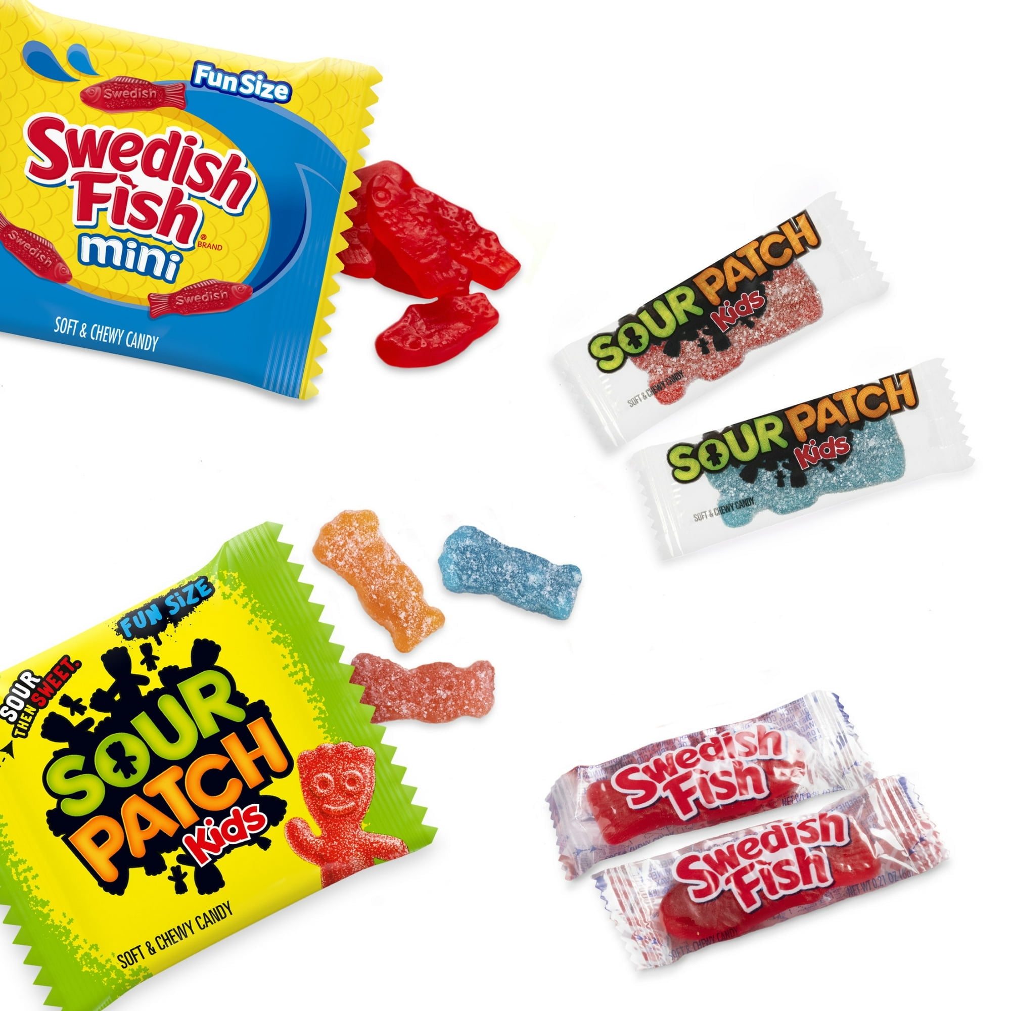 SOUR PATCH KIDS and SWEDISH FISH Soft & Chewy Easter Candy Variety Pack, Bulk Candy, 140 Snack Packs