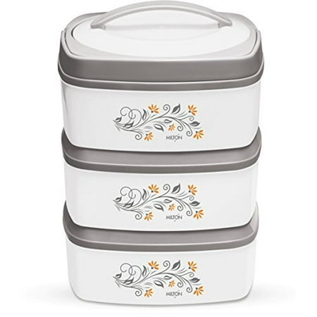 Milton Travel Mate Stackable 3-Pc Insulated Keep Hot / Cold Thermal Casseroles with Stainless Steel Inner, Easy to Carry and Store Pack,