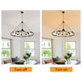 thumbnail image 4 of 39.3" 8-Light Farmhouse Large Wagon Wheel Chandelier Modern Black Metal Industrial Round Hanging Pendant Light Fixture for Living Room Bedroom Entryway Dining Room, 4 of 17