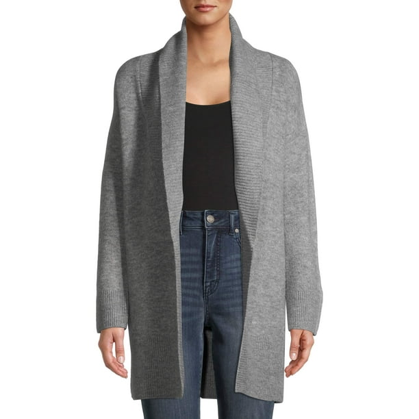 Time and Tru Women's Shawl Collar Cardigan Sweater - Walmart.com