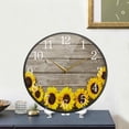 thumbnail image 5 of Sunflowers On Board Pattern Wall Clock Silent Non Ticking 9.5 Inch Round Easy to Read for Home Office School Clock, 5 of 7