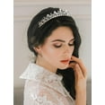 thumbnail image 3 of Crystal Wedding Tiara for Bride & Flower Girls - Princess Tiara Headband Pageant Crown, Bridal Hair Jewelry for Women and Girls, Silver, 3 of 4