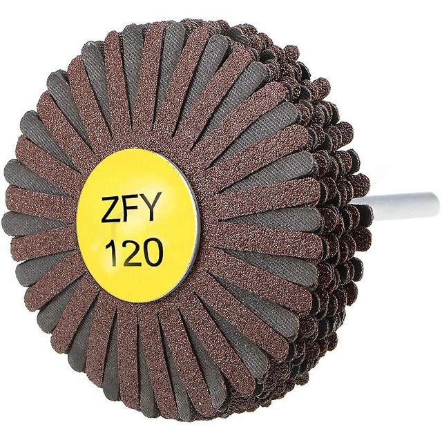 Tela abrasiva, rueda con solapa de estrella, lijado, vástago de 1/4 pulgadas para tallado de raíces de carpintería, pulido de muebles, grano 120 Banban ShuxiuWang 8390606620729