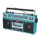 thumbnail image 2 of Radiocasetera QFX Turquesa Bluetooth con Conversión a MP3 y Ecualizador de 3 Bandas Am/Fm, 2 of 9