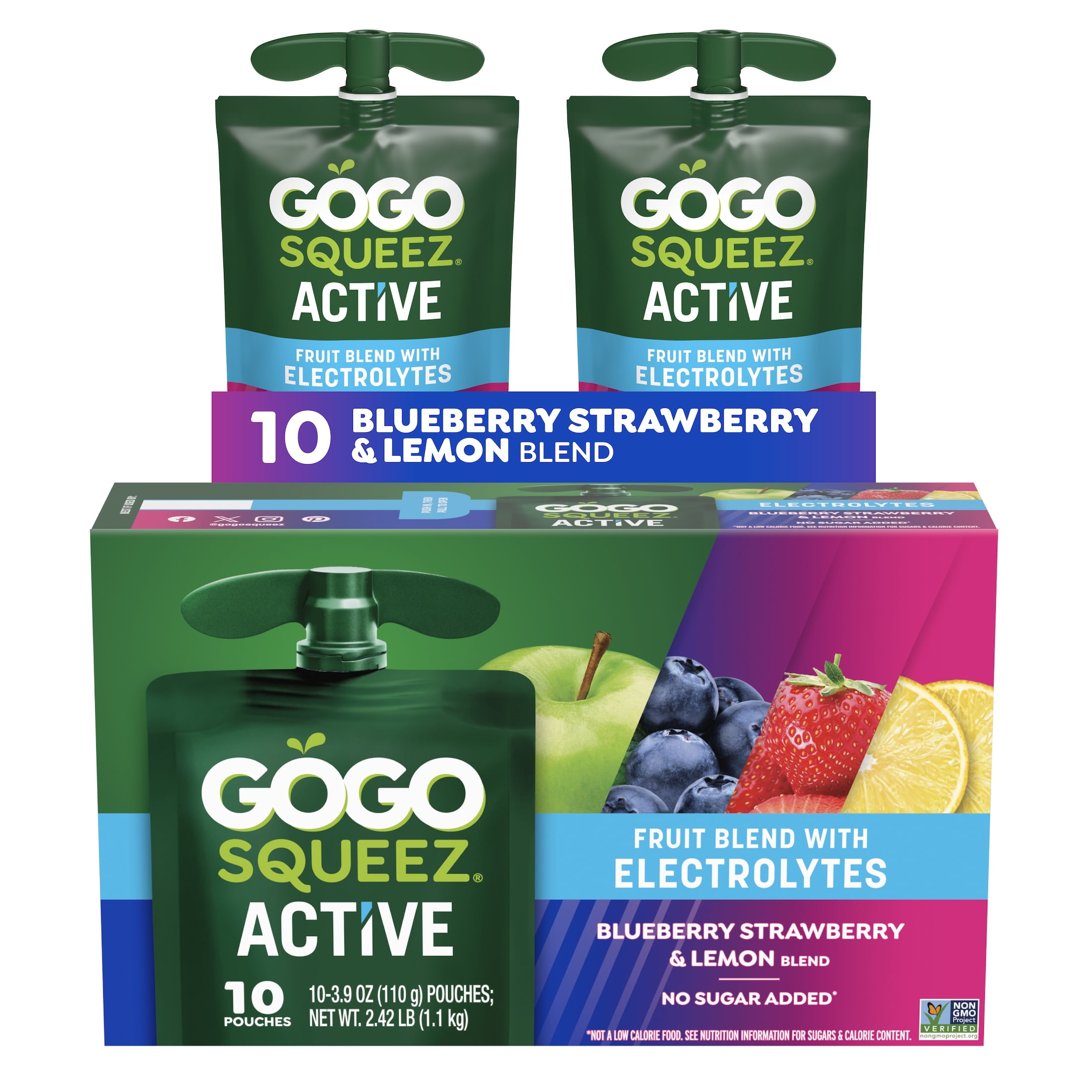 その他 GOGO GoGo squeeZ Active Energy No Sugar Added Tropical Fruit Blend