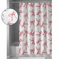 thumbnail image 3 of Shower Curtain, Pink Bow Seamless Waterproof Shower Curtain Set with Hooks for Bathroom Showers,Stalls and Bathtubs,36x72In Romance, 3 of 9