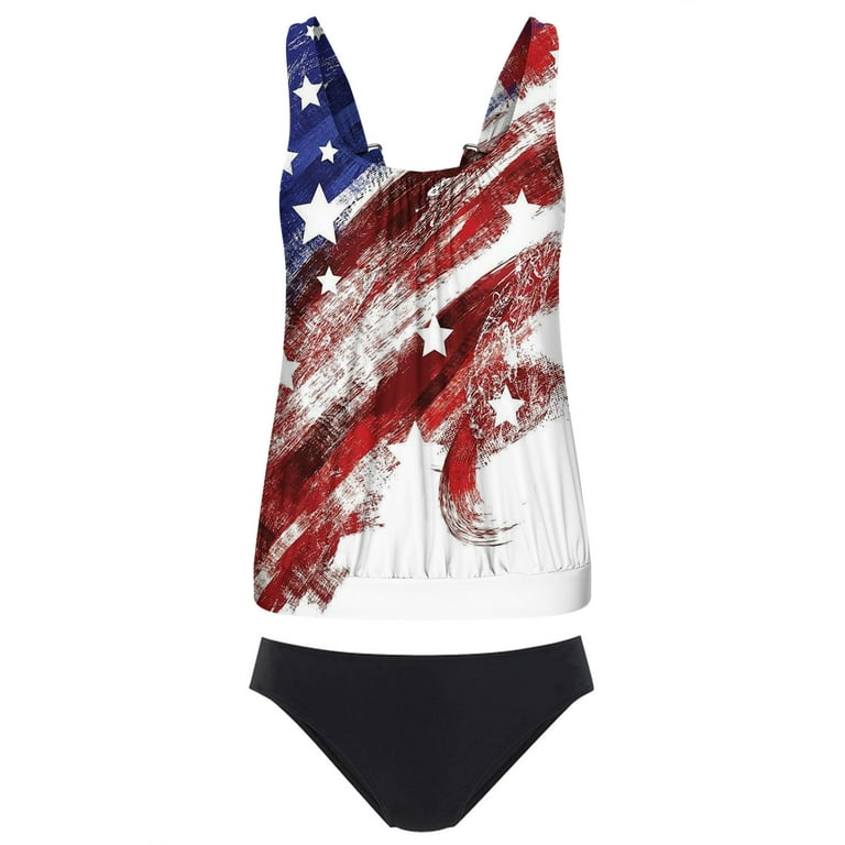 YWDJ Independence Day Bikinis Red White Blue Clothing Fashion