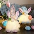thumbnail image 5 of Lighted Easter Gnome, LED Glowing Plush Elf Decorations, Handmade Light Up Gnome Bunny with Egg Faceless Doll Easter Ornaments, Spring Home Decor Gifts for Women Men Kids, 5 of 9
