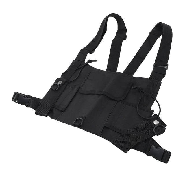 Paquete De Pecho Con Chaleco, Bolsa De Pecho Deportiva Ajustable, Tela Oxford 600D, Múltiples Bolsillos Para Hombres Para Senderismo