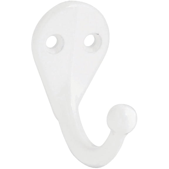 National Hardware White Single Cloth Wardrobe Hook, 2 per Card N248-377