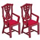 thumbnail image 1 of Red Dollhouse Chair Miniature Furniture for Decoration 2Pcs Wooden, 1 of 3