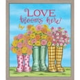 thumbnail image 1 of Great Art Now Love Blooms Here Wellies by Deb Strain, Framed Wall Art, 14.5W x 17H, 1 of 2