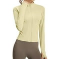 thumbnail image 3 of Women's Athletic Zip-Up Yoga Jacket Long Sleeve Slim-Fit Workout Coat Tummy Control Activewear for Running, Gym Sessions & Outdoor Fitness, 3 of 4
