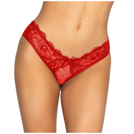 

Lacy Line Sexy Eyelash Lace And Dot Mesh Cheeky Panties